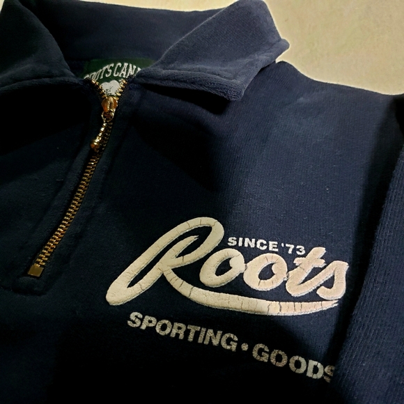 Vintage Roots Toddler half zip sweater in Navy - Picture 2 of 3
